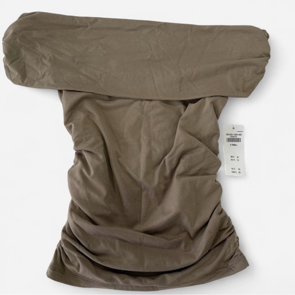 Abercrombie & Fitch Green Ruched Short Sleeve Blouse